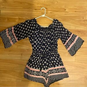 Off the shoulder navy romper